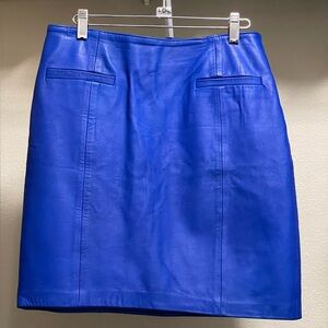 Vintage Erez Sport Royal Blue Leather Mini Skirt